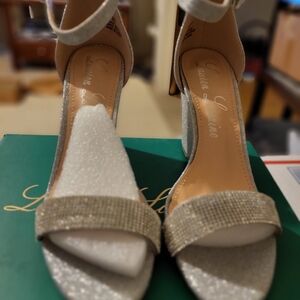 Lauren Lorraine Glittering Silver Heels